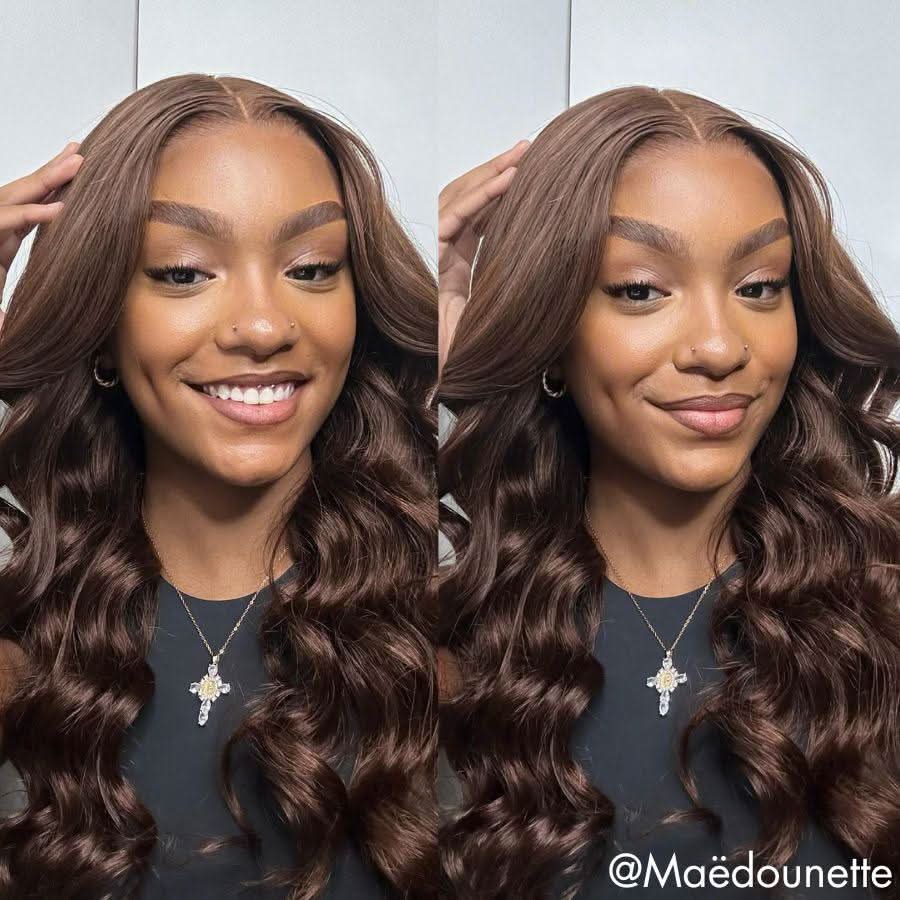 WOWANGEL #4 Dark Brown Color 13X6 HD Lace Front Wigs Body Wave - Image 5
