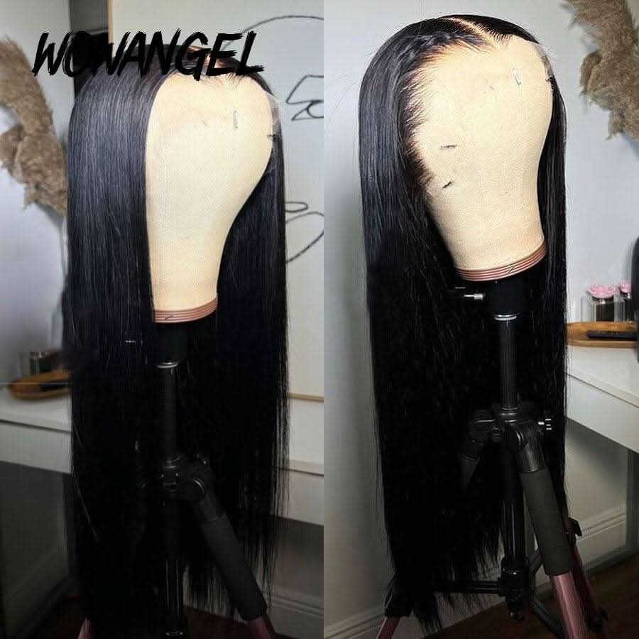 WOWANGEL Jet Black 13X6 Skinlike Real HD Lace Front Wig Silk Straight - Image 6