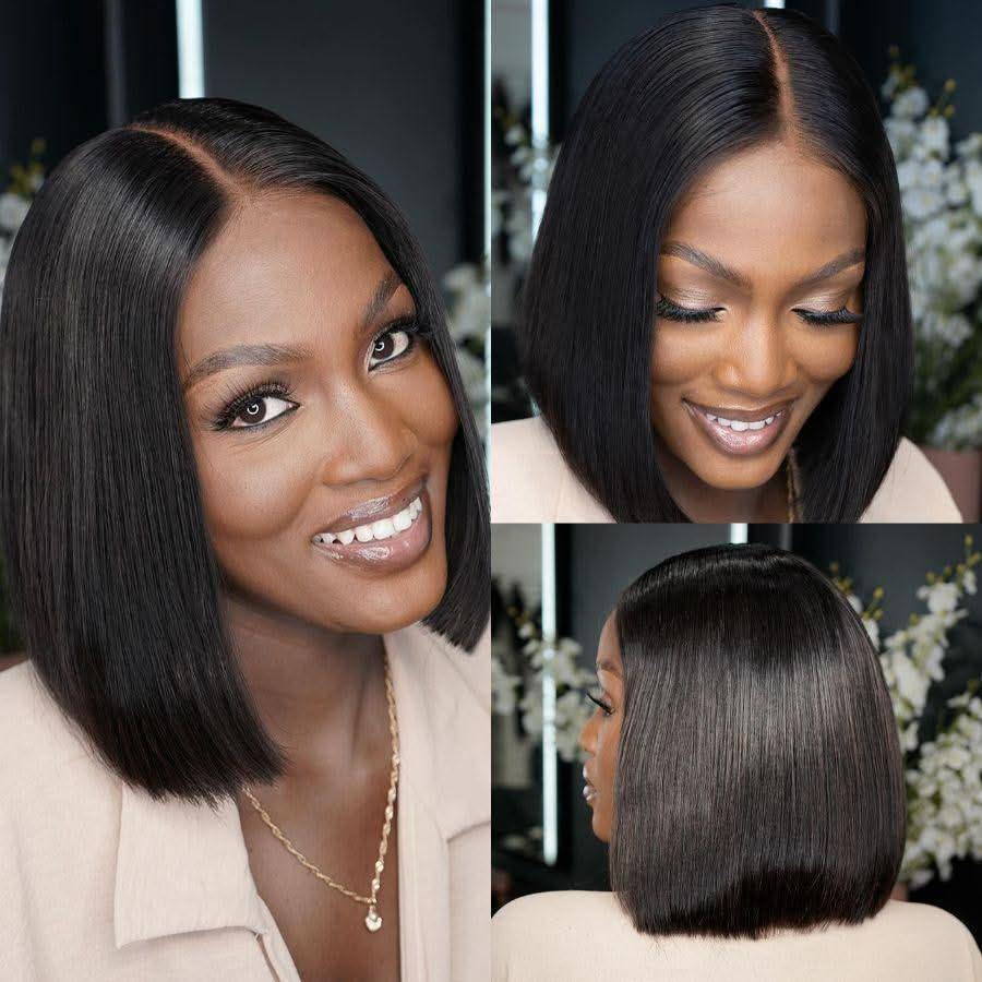 WOWANGEL 2X6 HD Lace Closure Wig Wear to Go Glueless Kim K Straight Bob - Image 3