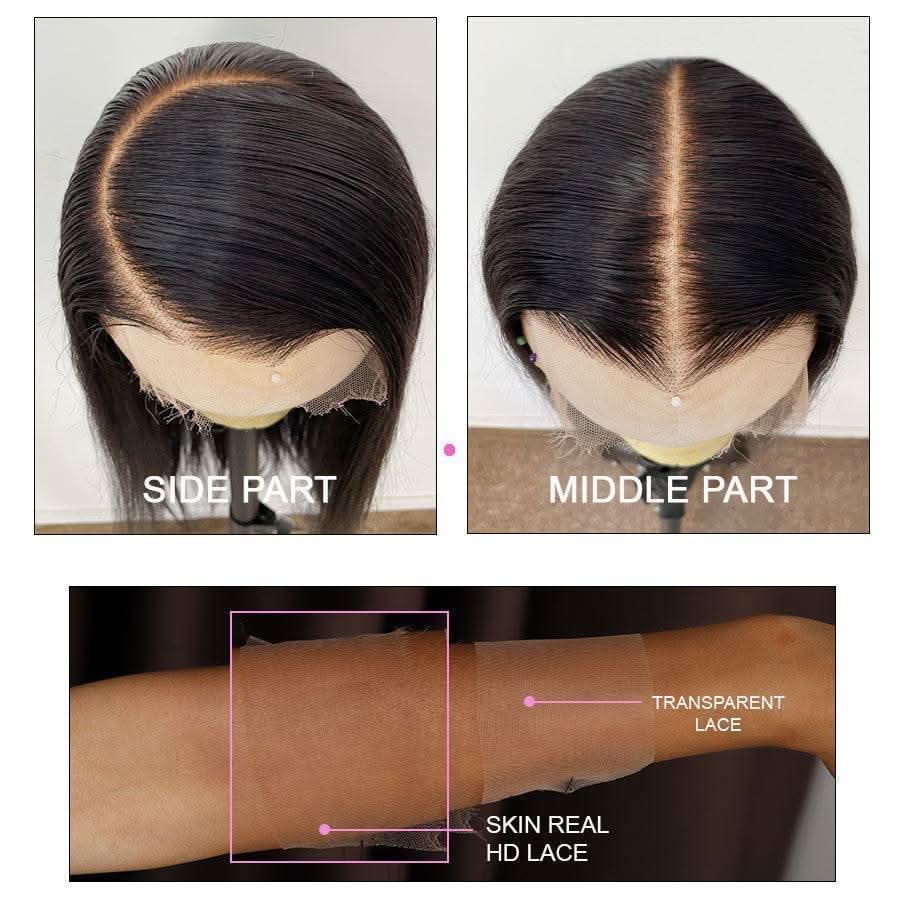 WOWANGEL Short Bob Wig 13x6 Straight Skinlike Real HD Lace Front Wig - Image 9