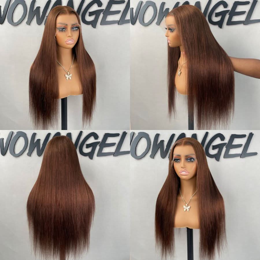 WOWANGEL Chestnut Brown Color 13X6 Skinlike Real HD Lace Front Wigs - Image 5