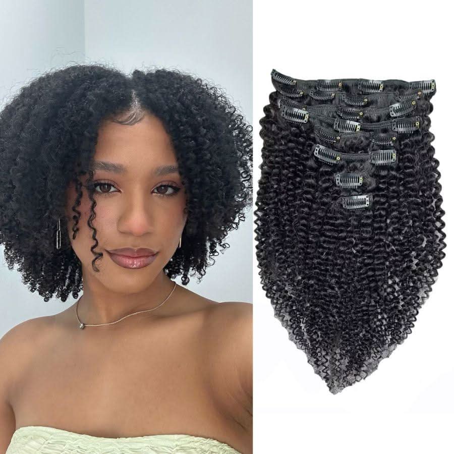 WOWANGEL Classic Lace Weft Clip Ins Hair Extensions Straight/Body Wave/Kinky Straight/Kinky Curly - Image 11