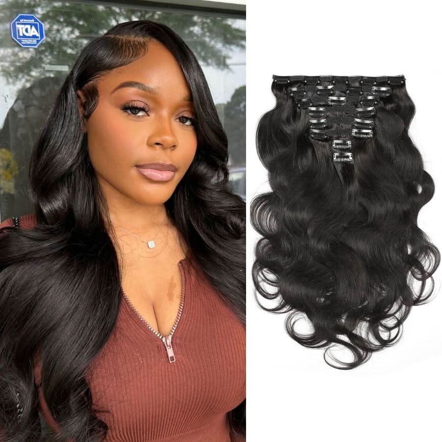 WOWANGEL Classic Lace Weft Clip Ins Hair Extensions Straight/Body Wave/Kinky Straight/Kinky Curly - Image 9