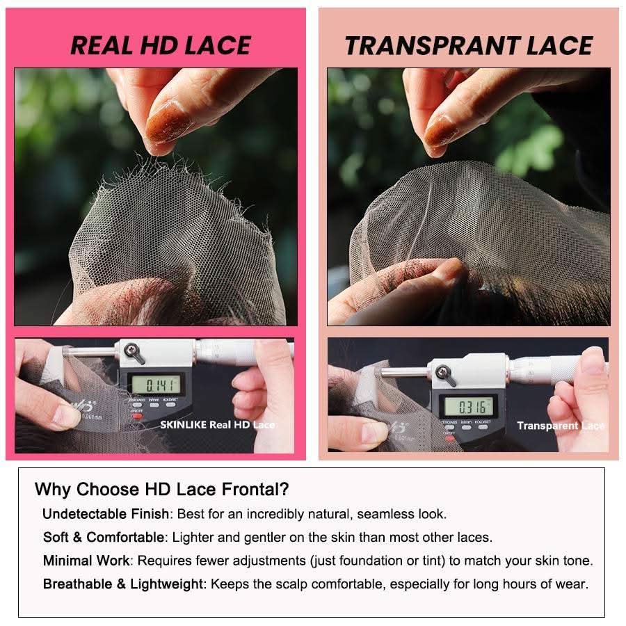 Lace Frontal Only, Skinlike Real HD Lace 13x6 13x4 7x7 6x6 5x5 2x6 Lace Closure Pieces - Image 8