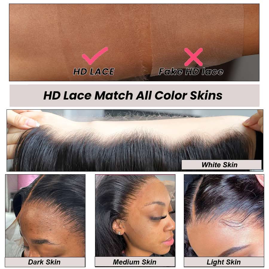 Lace Frontal Only, Skinlike Real HD Lace 13x6 13x4 7x7 6x6 5x5 2x6 Lace Closure Pieces - Image 9