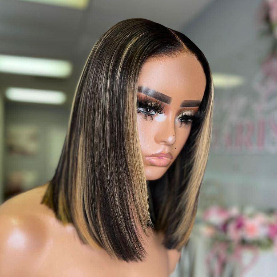 WOWANGEL Highlight Straight Short Bob Wig 5x5 HD Lace Closure Glueless Wig - Image 3