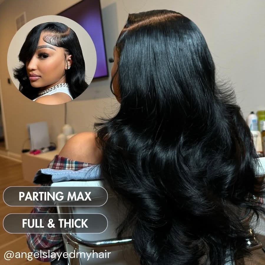 WOWANGEL Jet Black 13X6 Skinlike Real HD Lace Front Wigs Body Wave - Image 4