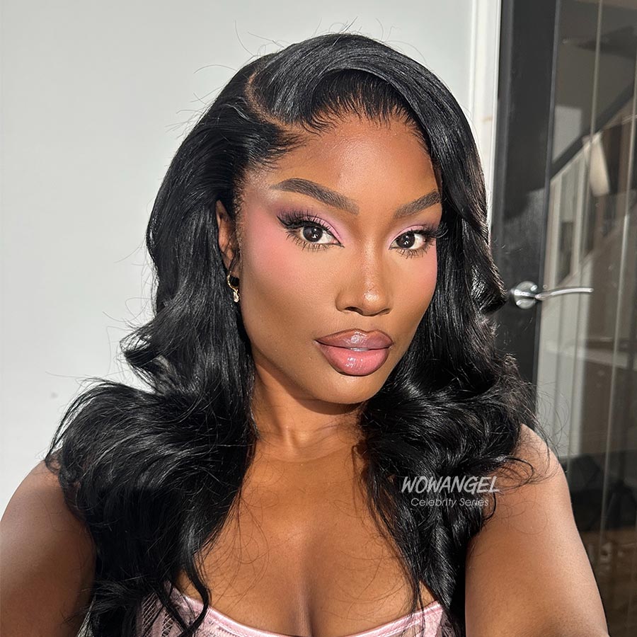 WOWANGEL Jet Black 13X6 Skinlike Real HD Lace Front Wigs Body Wave - Image 8