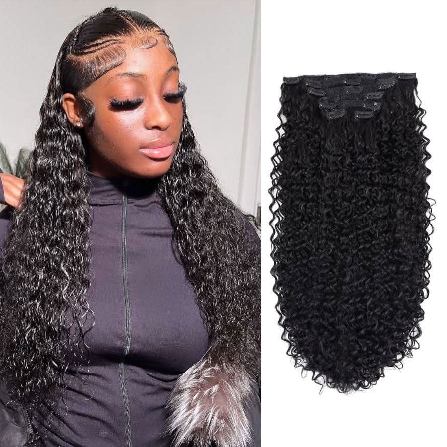 WOWANGEL Classic Lace Weft Clip Ins Hair Extensions Straight/Body Wave/Kinky Straight/Kinky Curly - Image 8