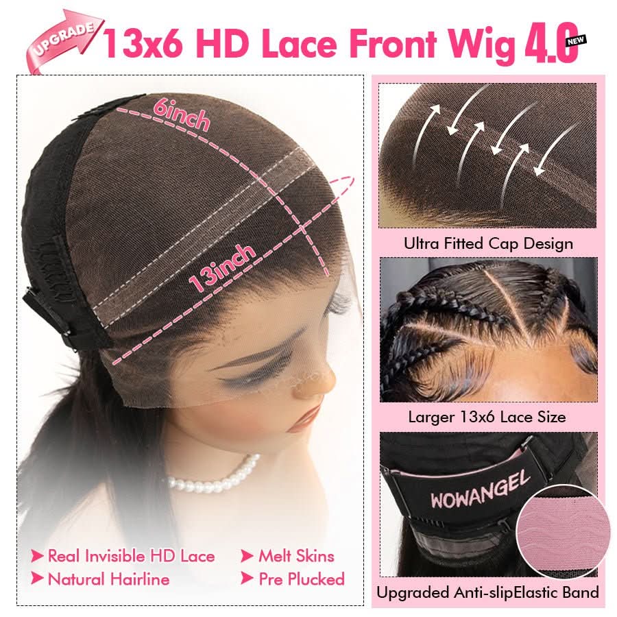 WOWANGEL Short Bob Wig 13x6 Straight Skinlike Real HD Lace Front Wig - Image 8