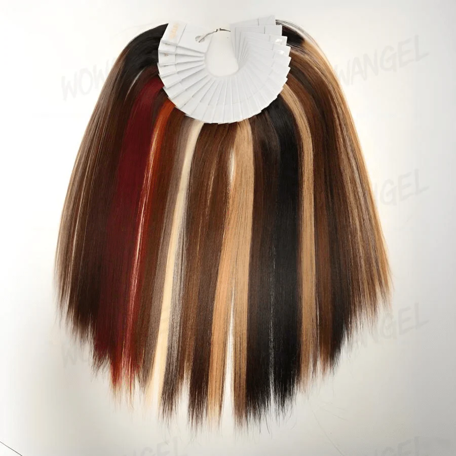 WOWANGEL Real Human Hair Swatch Color Chart 25 Colors Samples Color Rings - Image 3
