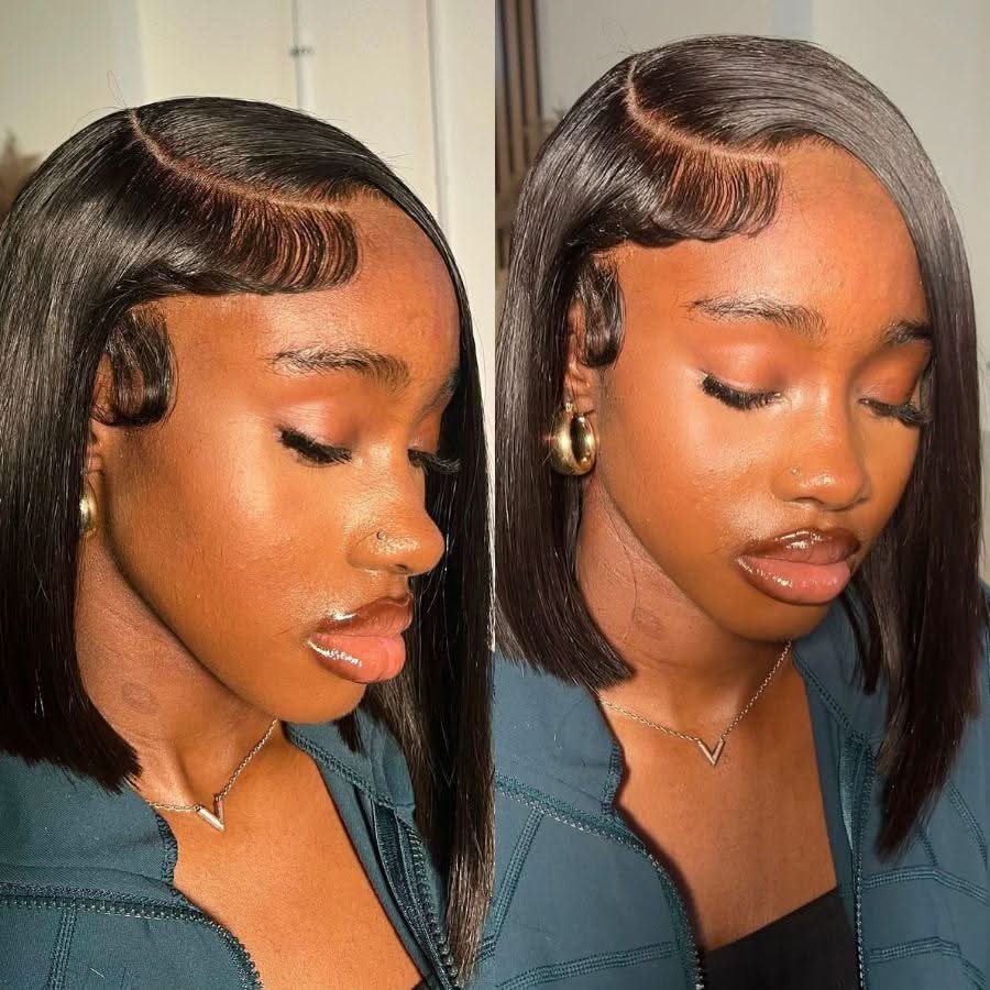 WOWANGEL Short BOB 13x6 HD Lace Full Frontal Wig Silk Straight 250% Density - Image 3