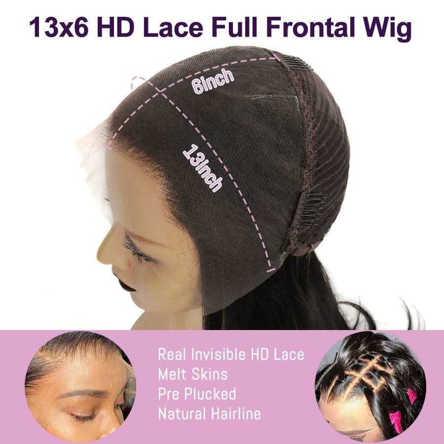 WOWANGEL Short BOB 13x6 HD Lace Full Frontal Wig Silk Straight 250% Density - Image 4