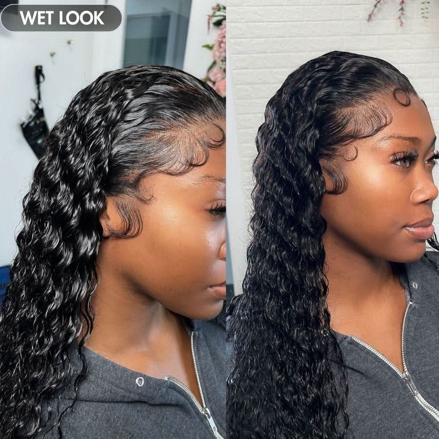 WOWANGEL Skinlike Real HD Full Lace Wig Water Wave Clean Hairline - Image 3