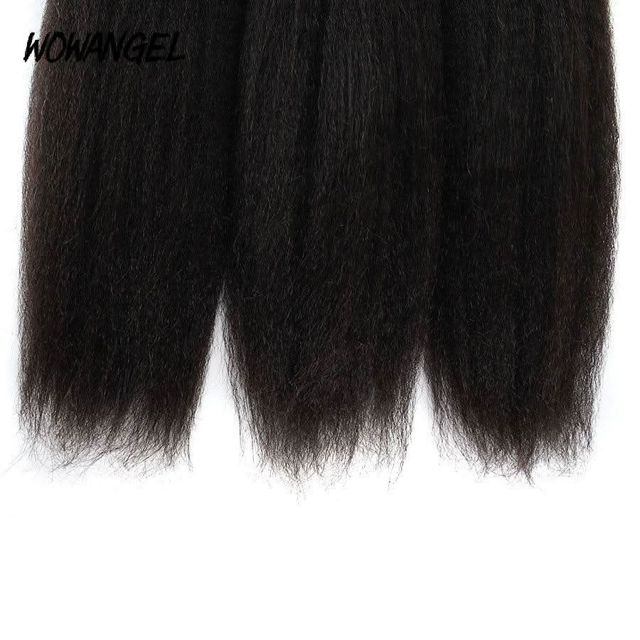 WOWANGEL Tape in Hair Extensions Kinky Straight Natural Black Human Hair 40pcs 100g - Image 5