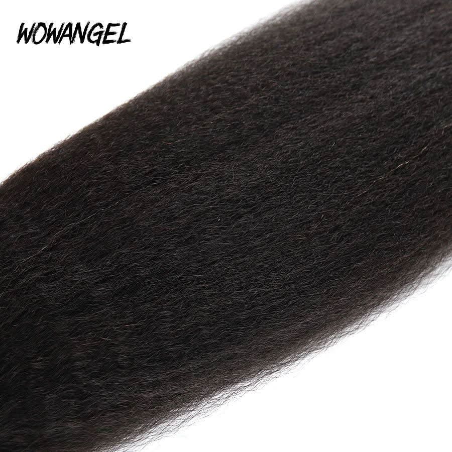 WOWANGEL Tape in Hair Extensions Kinky Straight Natural Black Human Hair 40pcs 100g - Image 8